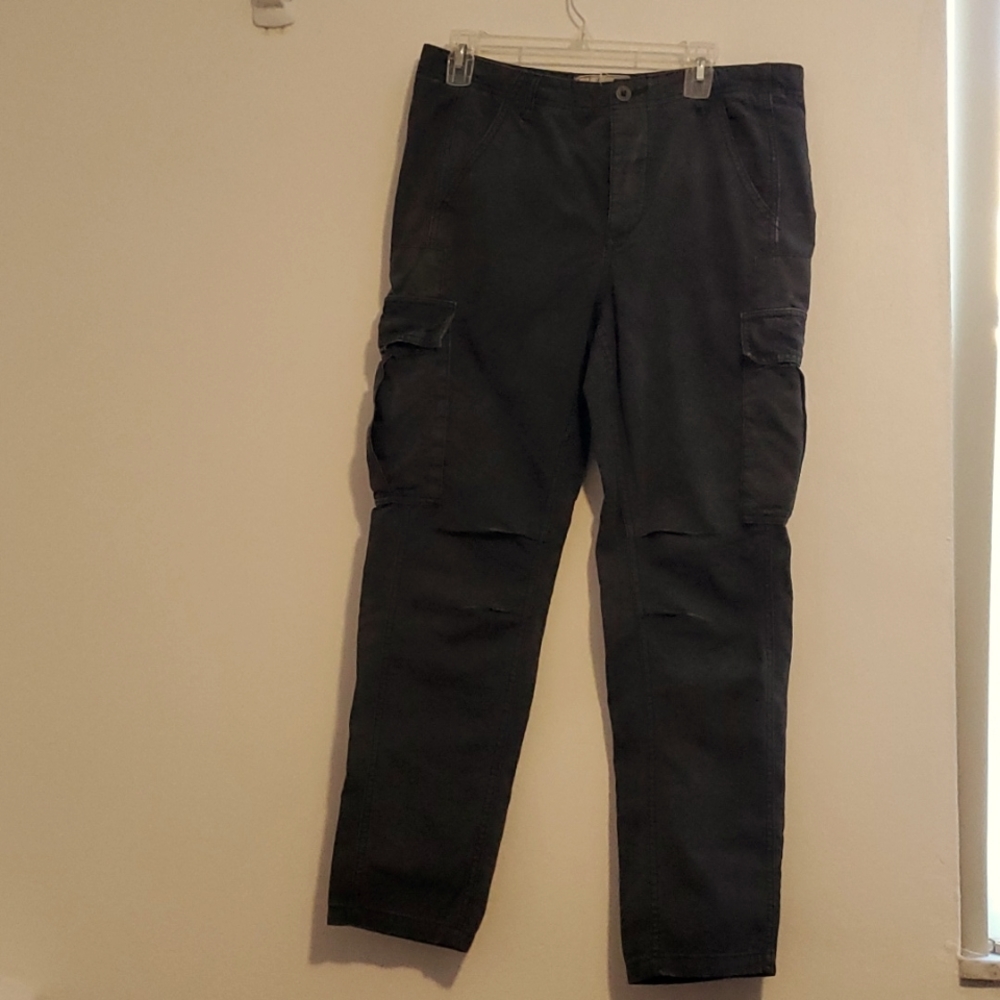 Free People Dark Gray Denim Cargo/Utility Pants